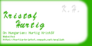 kristof hurtig business card