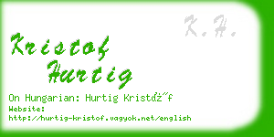 kristof hurtig business card